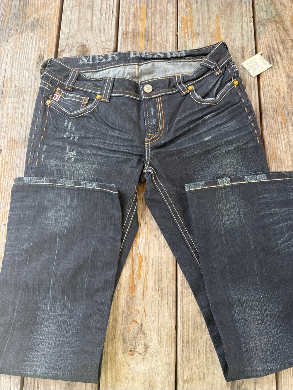 MEK Boot Cut Jeans in Medium Blue and Dark Blue 2 pairs Bootcut - Picture 8 of 14